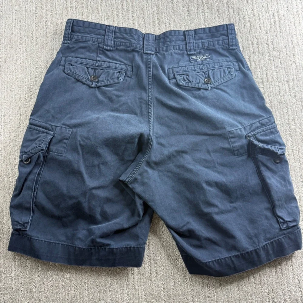 Polo Ralph Lauren Classic Chino Cargo Shorts Mens Size 34 Navy Blue
